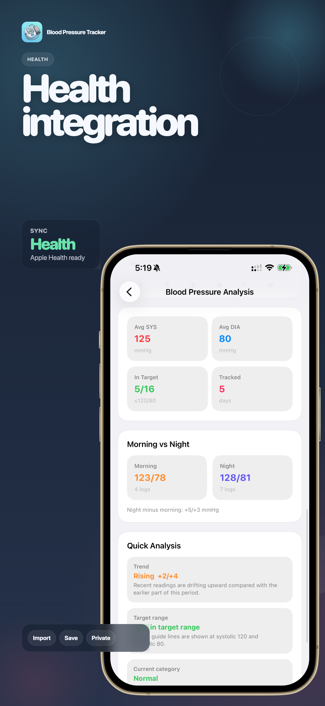 Apple Health integration screen
